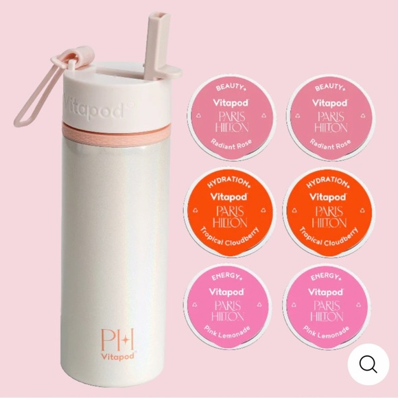 Vitapod x Paris Hilton Vitamin Drink Mix Starter‎ Pack 1 Bottle 6 Pods Wellness - Picture 1 of 15